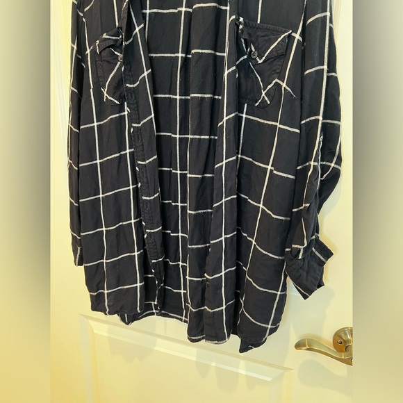 Style & Co Blue Plaid Button Up Top Size Large - Picture 6 of 11